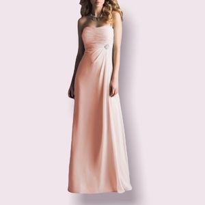 Morilee by Madeline Gardner Blush Dress with Beaded Brooch